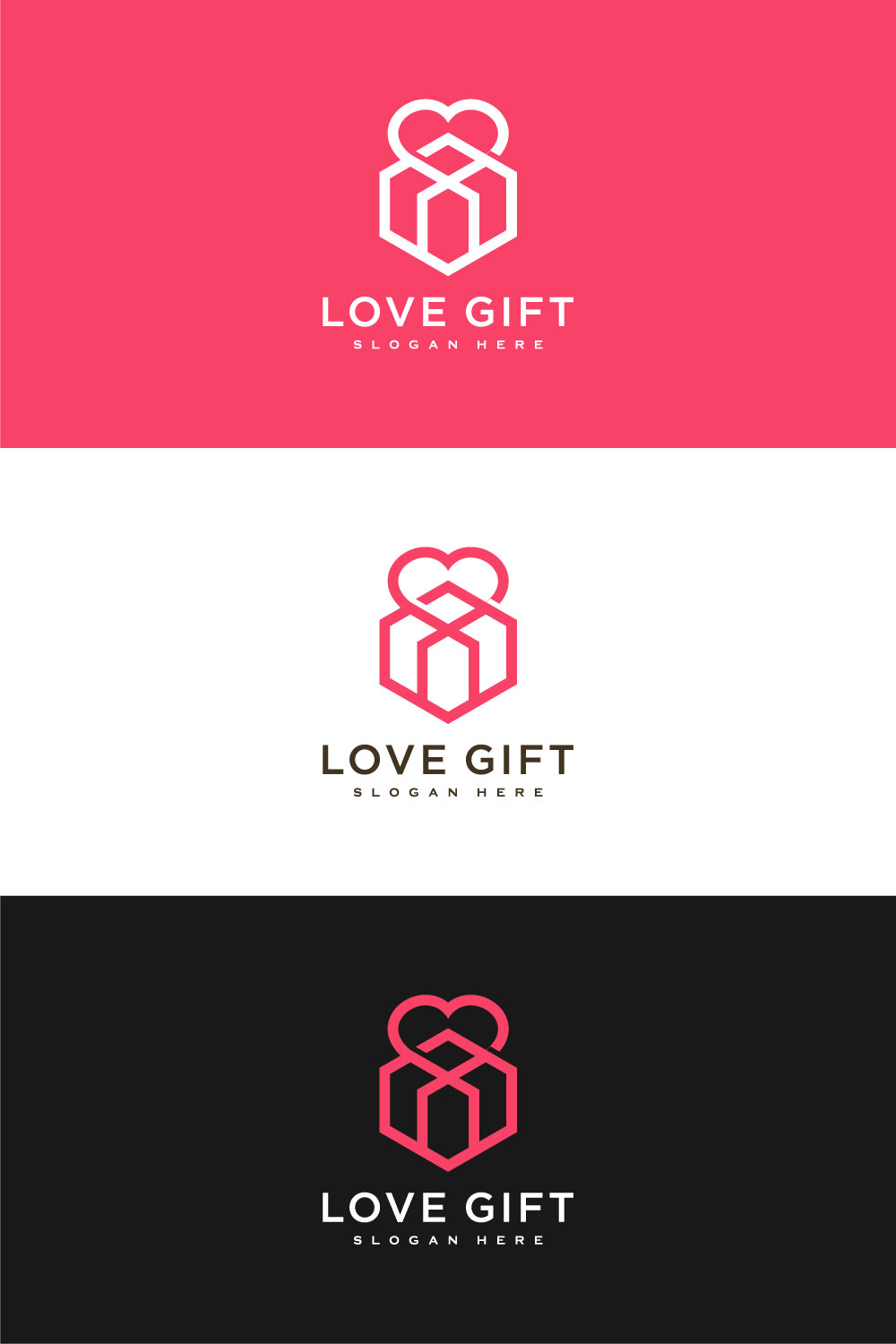 Love Gift Logo Vector Line Style pinterest.