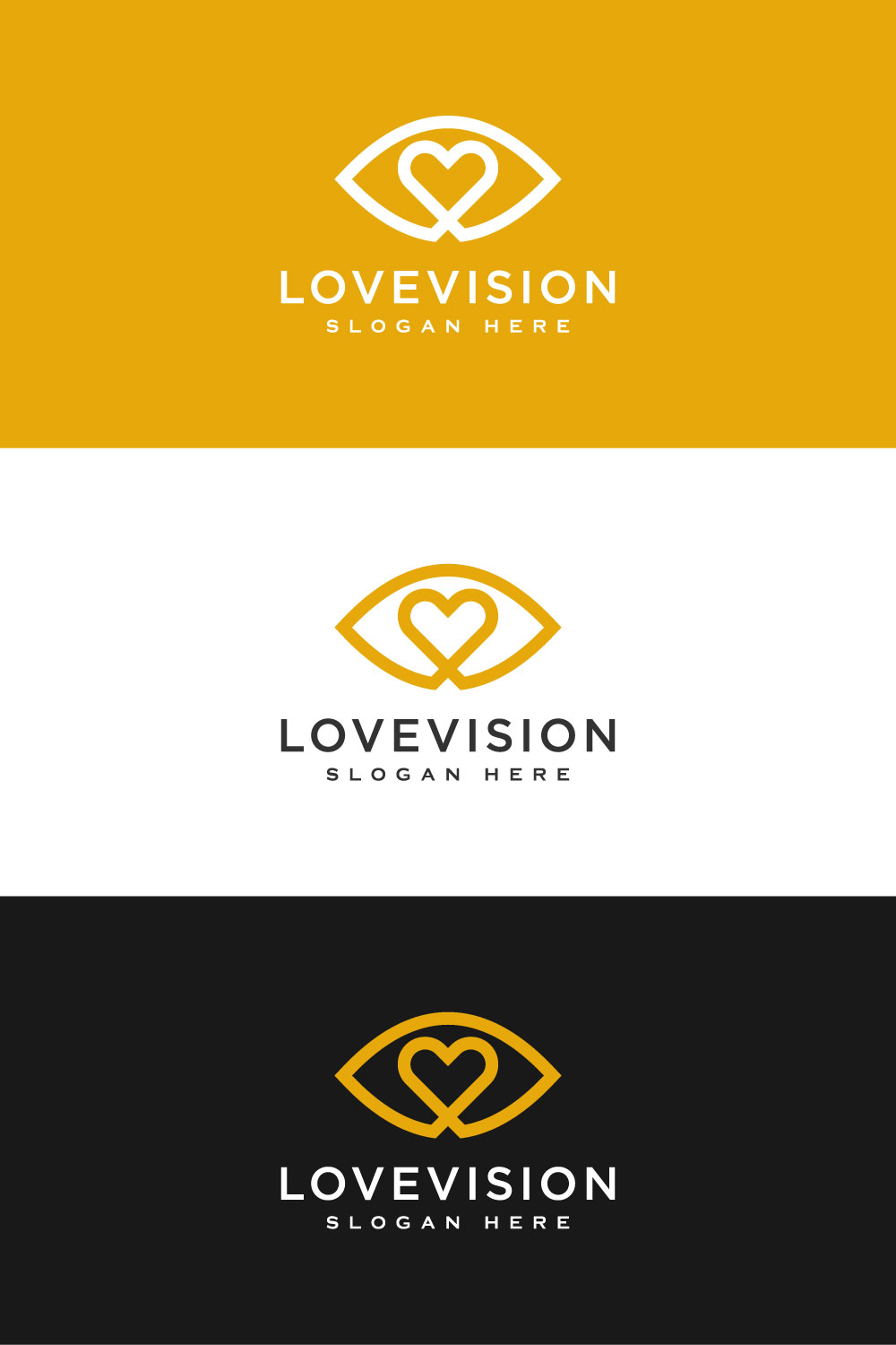 Love Vision Logo Vector Line Style Pinterest Image.