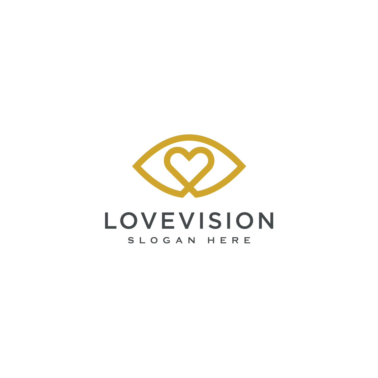 Love Vision Logo Vector Line Style Cover Image.