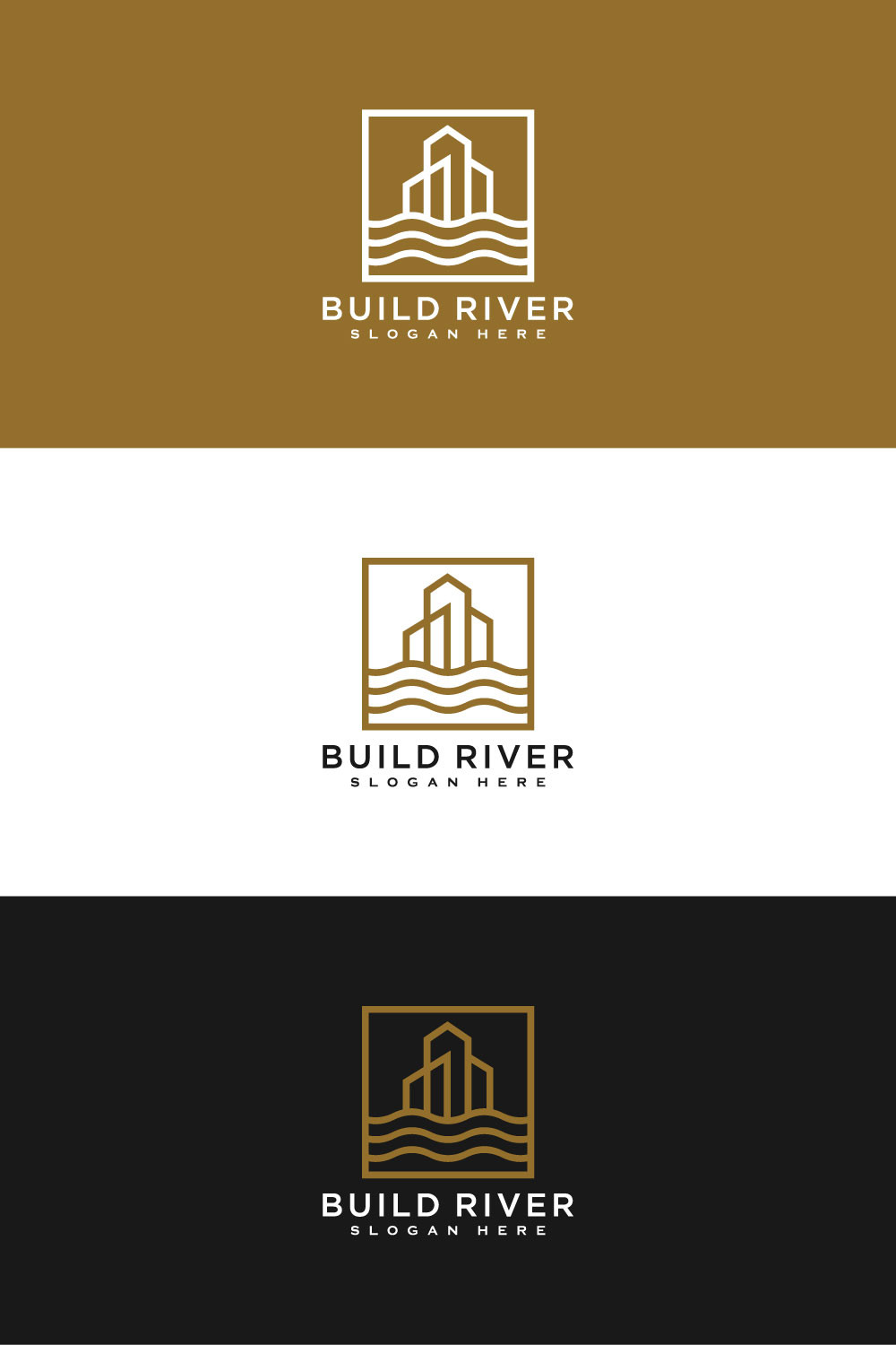 Building River Logo Vector Design Template Pinterest Image.