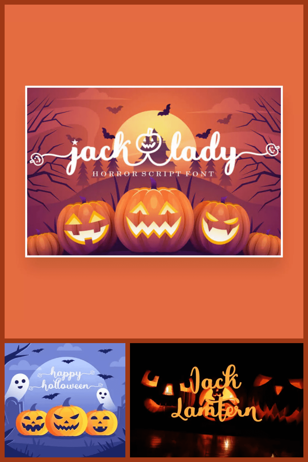 Jack Lady Spooky and Cursive Script Font.