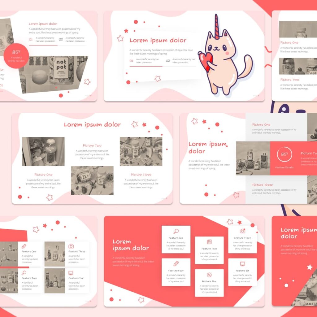 Kawaii Cute Keynote Template MasterBundles