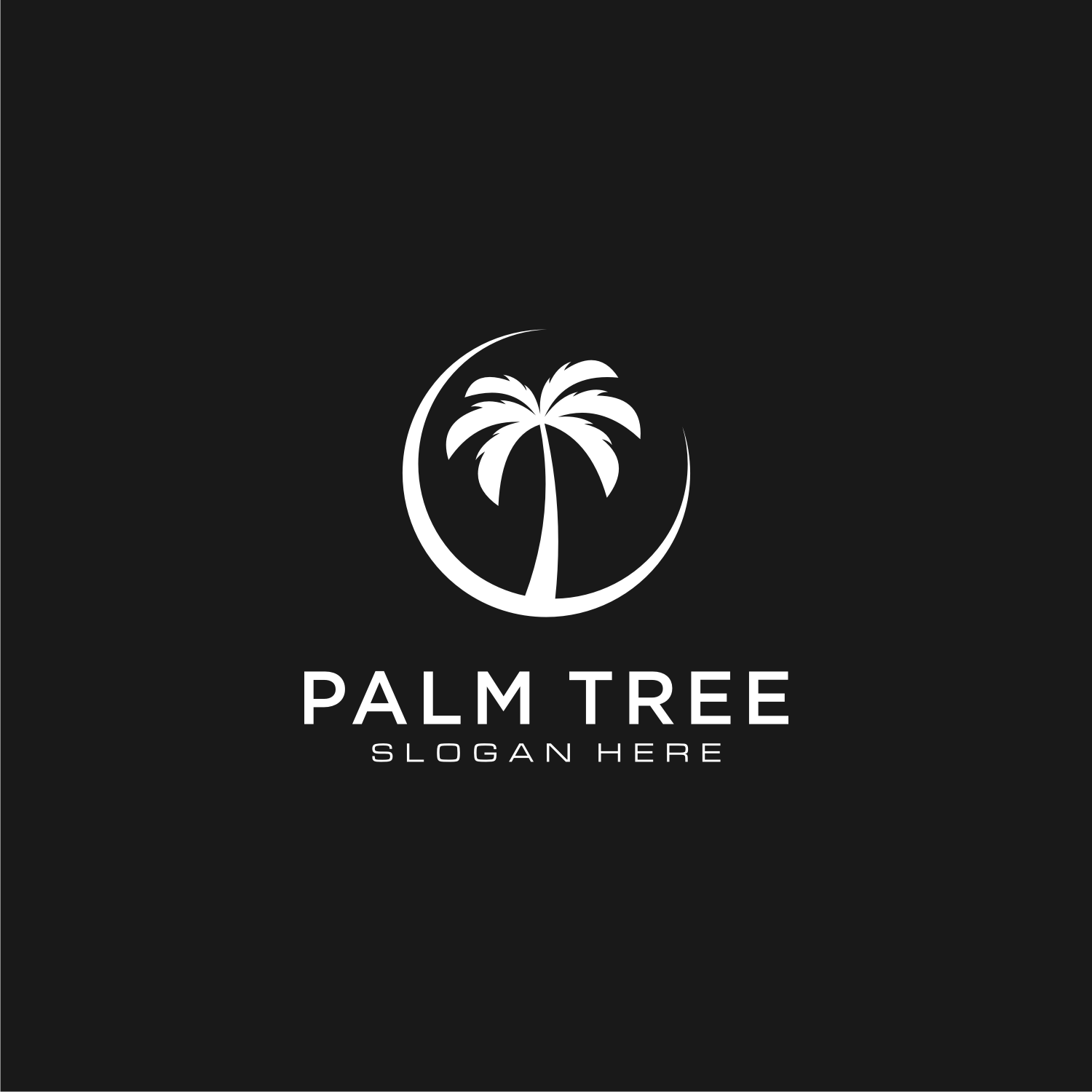 2 Logo Palm Tree Vector Design on dark background.