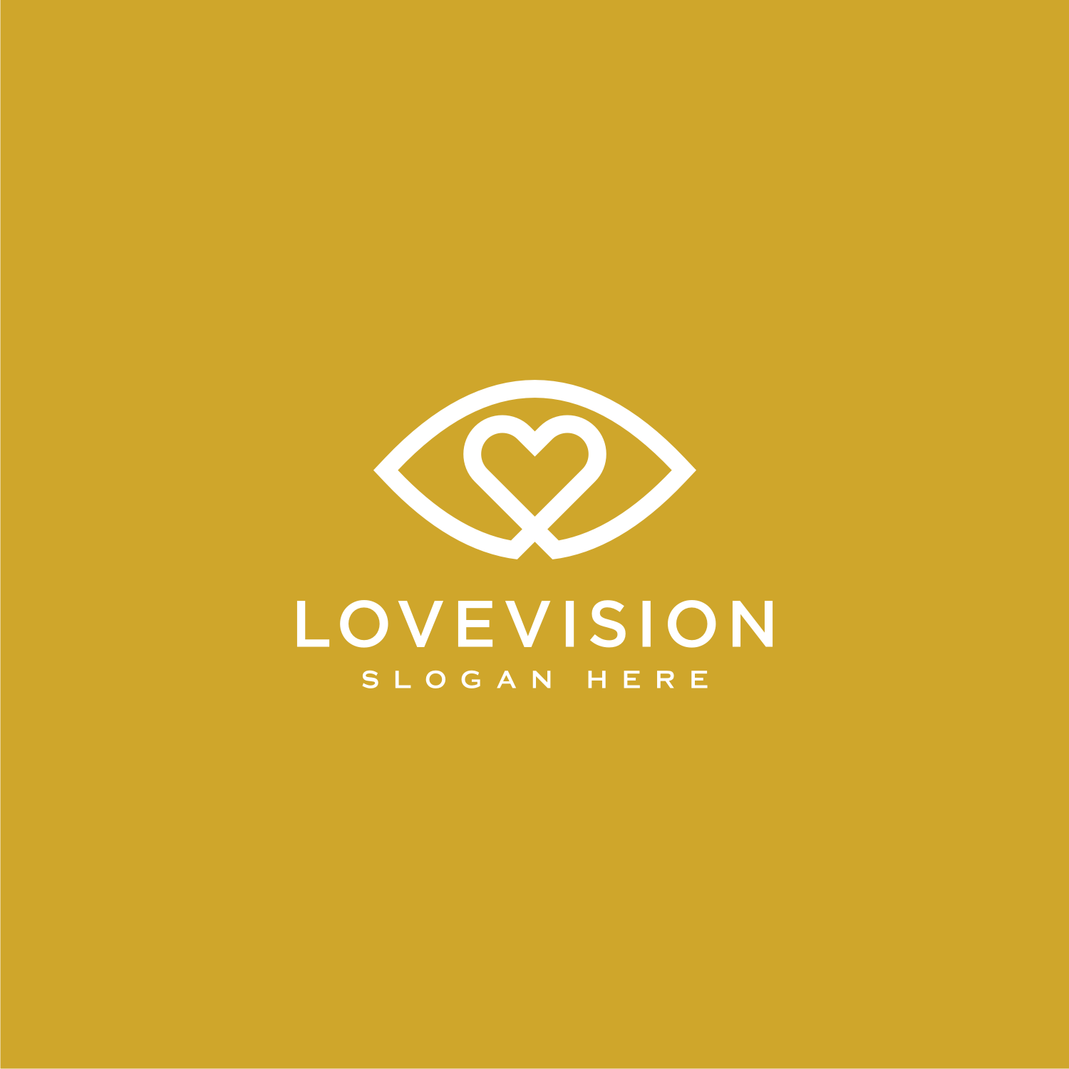 Love Vision Logo Vector Line Style Preview Image.