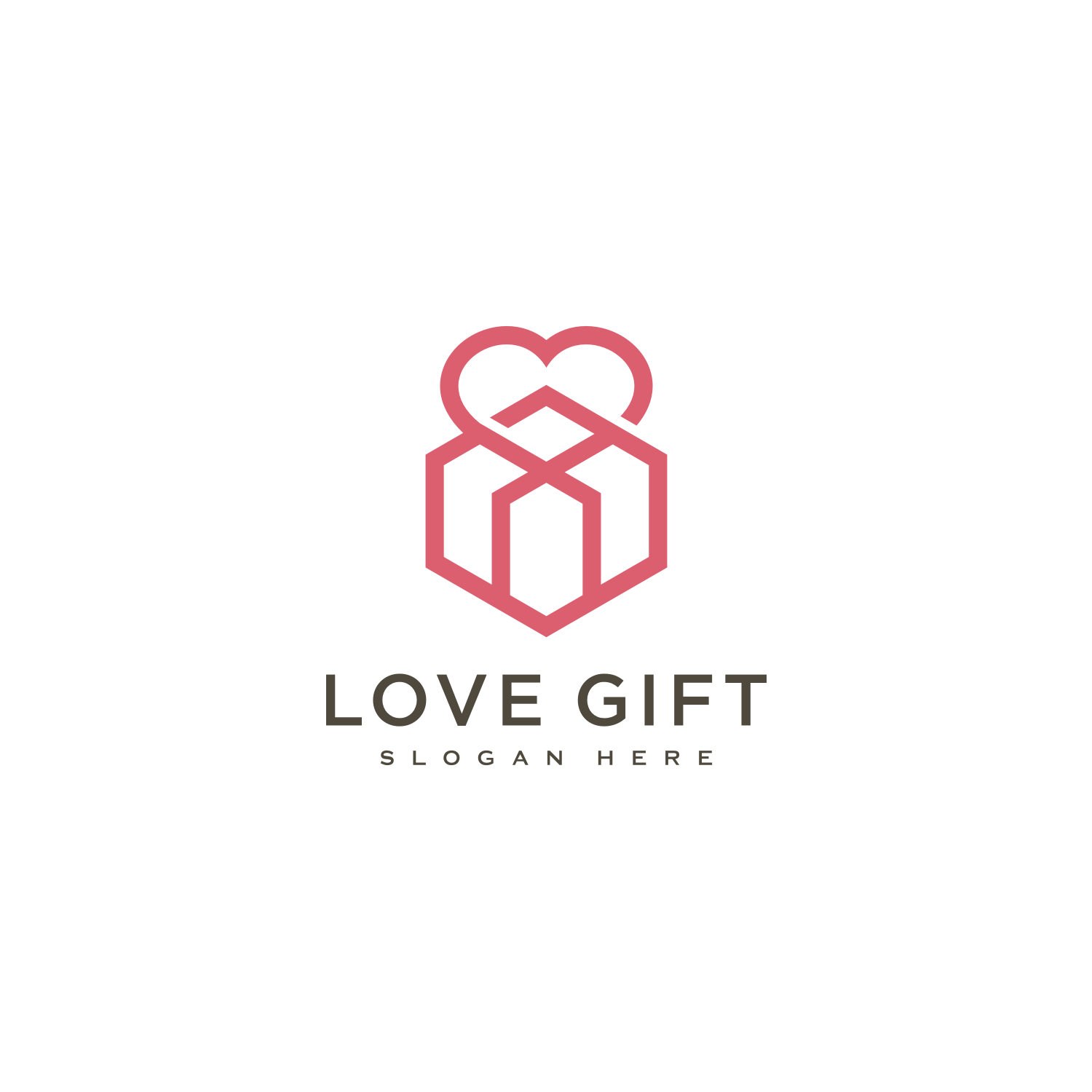Love Gift Logo Vector Line Style cover image.