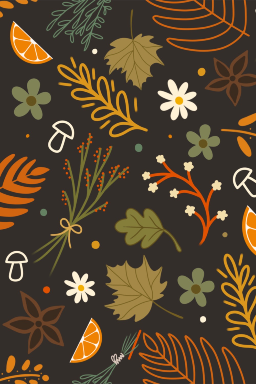 Autumn Pattern (Set of 5) Only 9$ pinterest image.