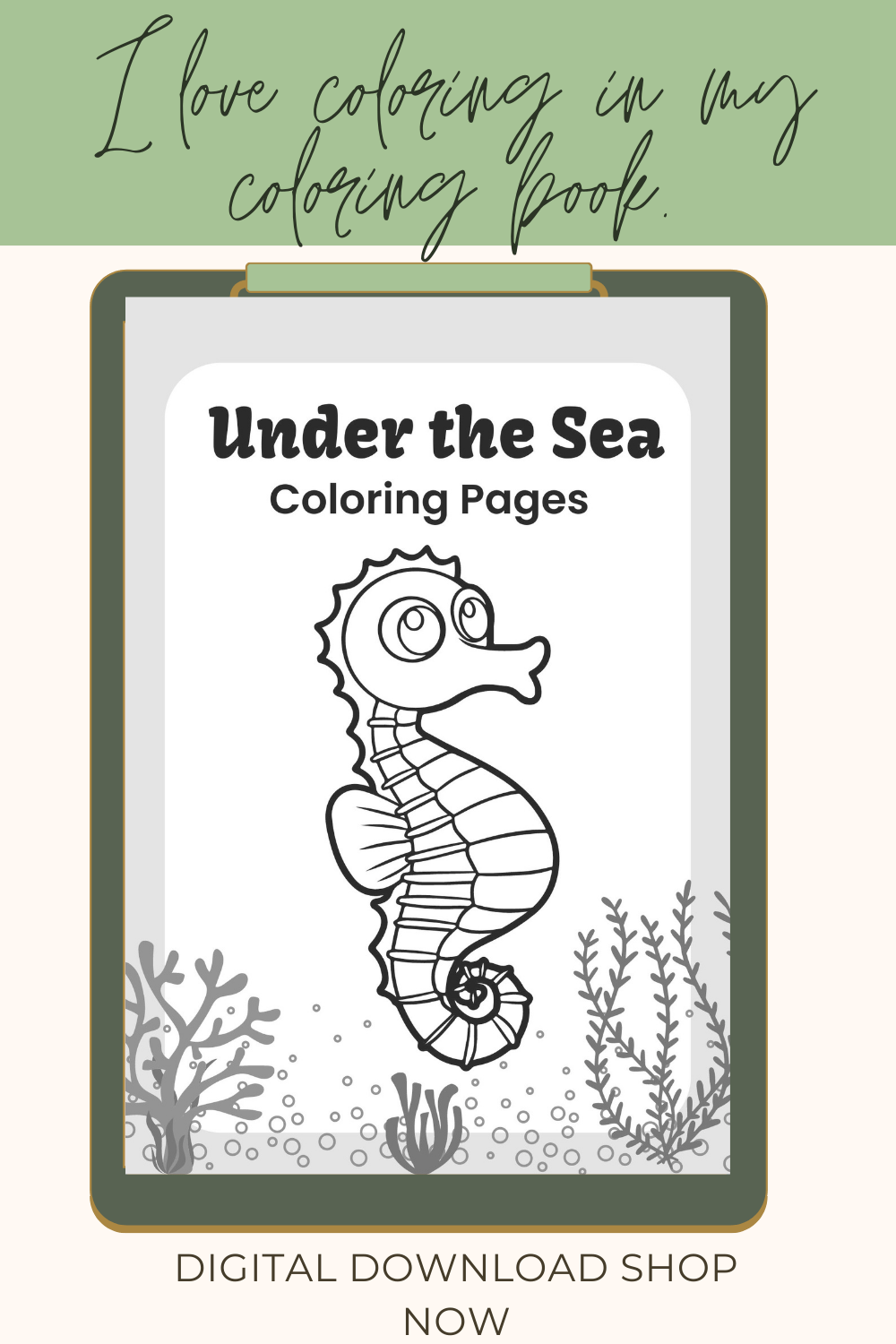 Under the Sea-Coloring Pages pinterest image.