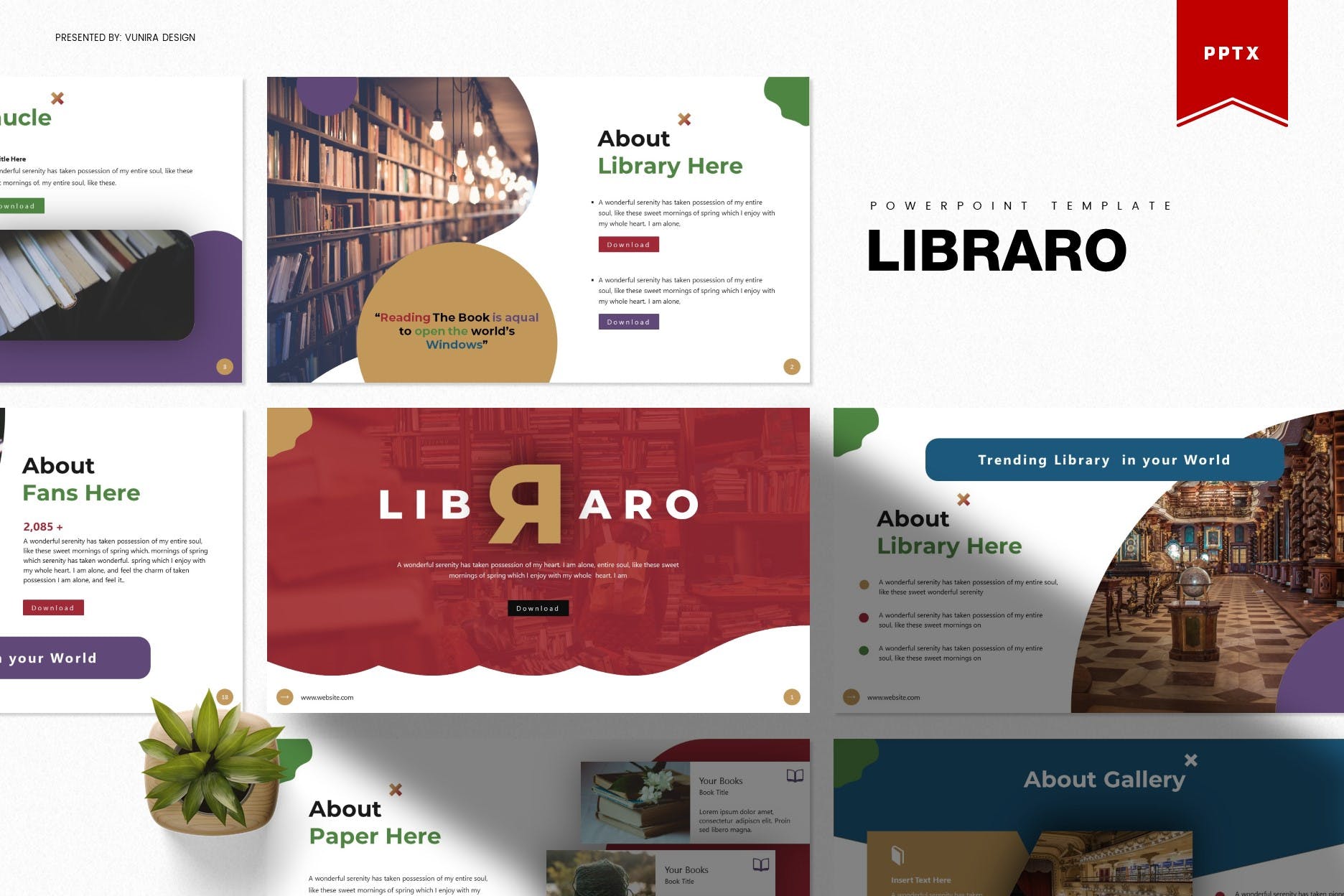 Cover image of Libraro | Powerpoint Template.