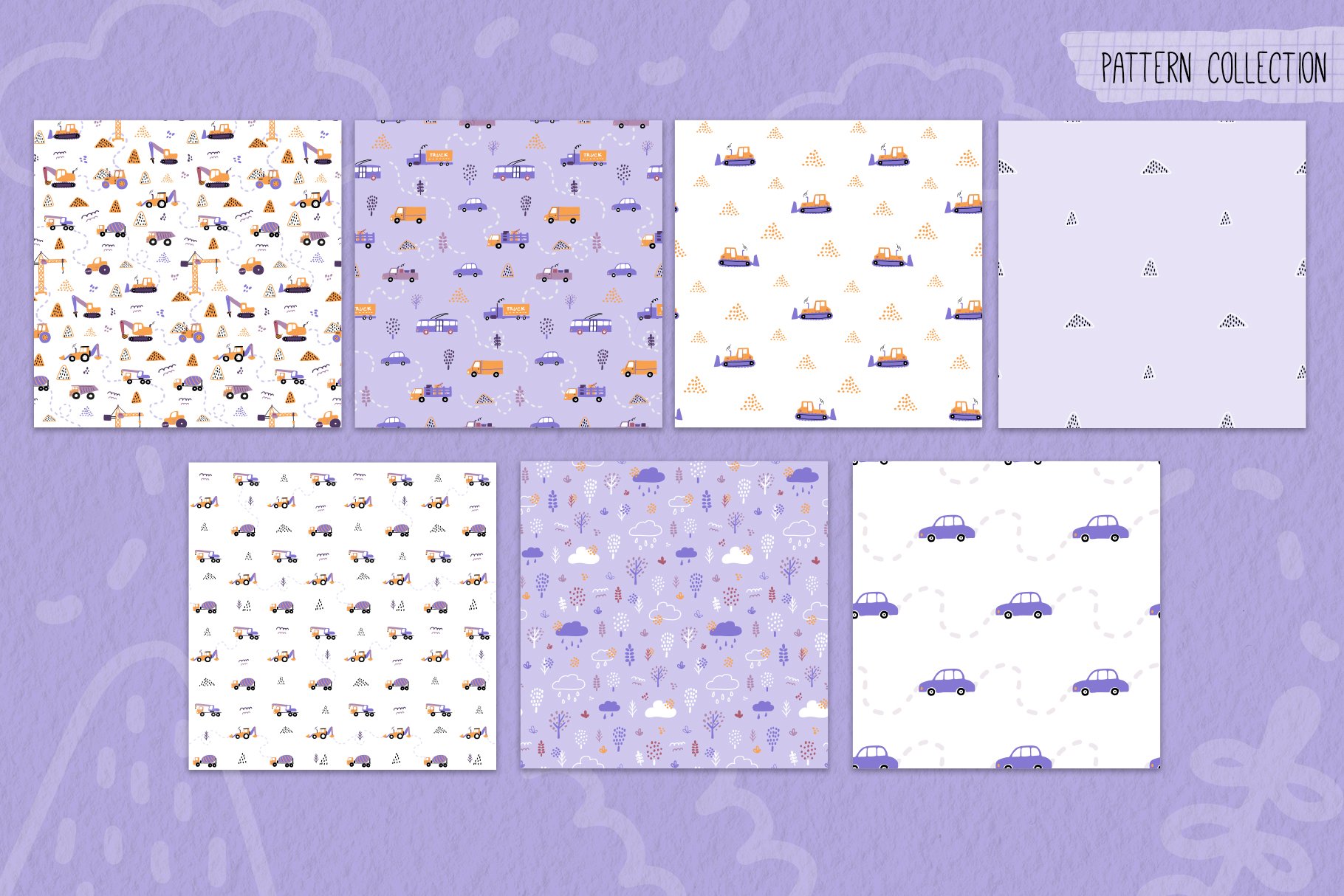 Cool lilac patterns for different purposes.