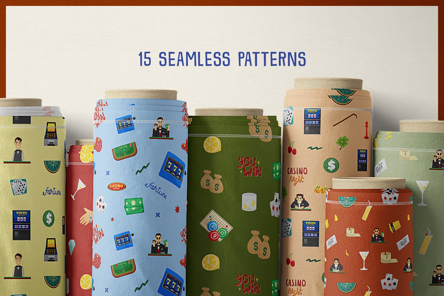 This set includes 15 seamless patterns.