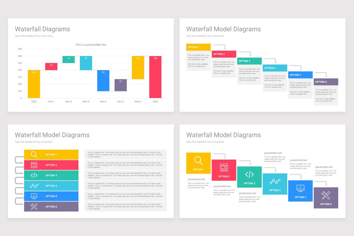 Cool and comfortable infographics in different colors.
