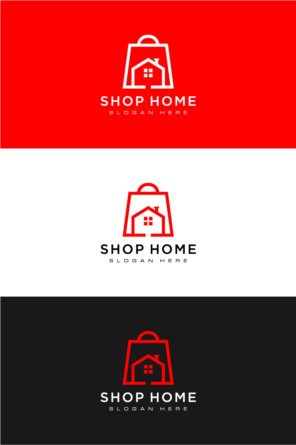 Home Shop Logo Vector Design Pinterest Image.