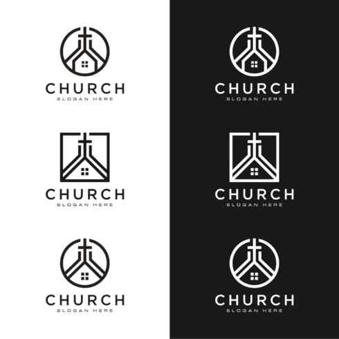 Church Home Logo Design Vector, 3 Logo cover logo.