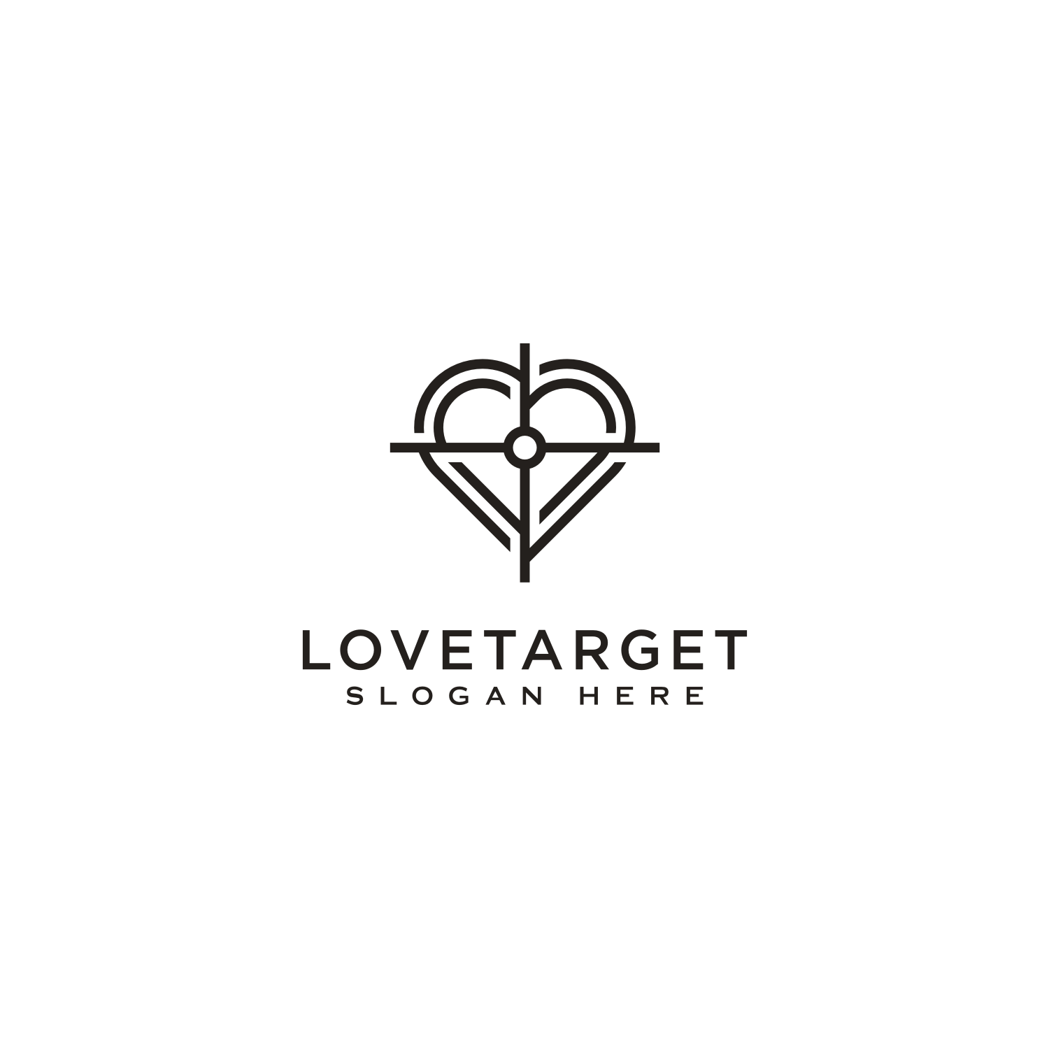 Love Target Logo Design Vector Template cover image.