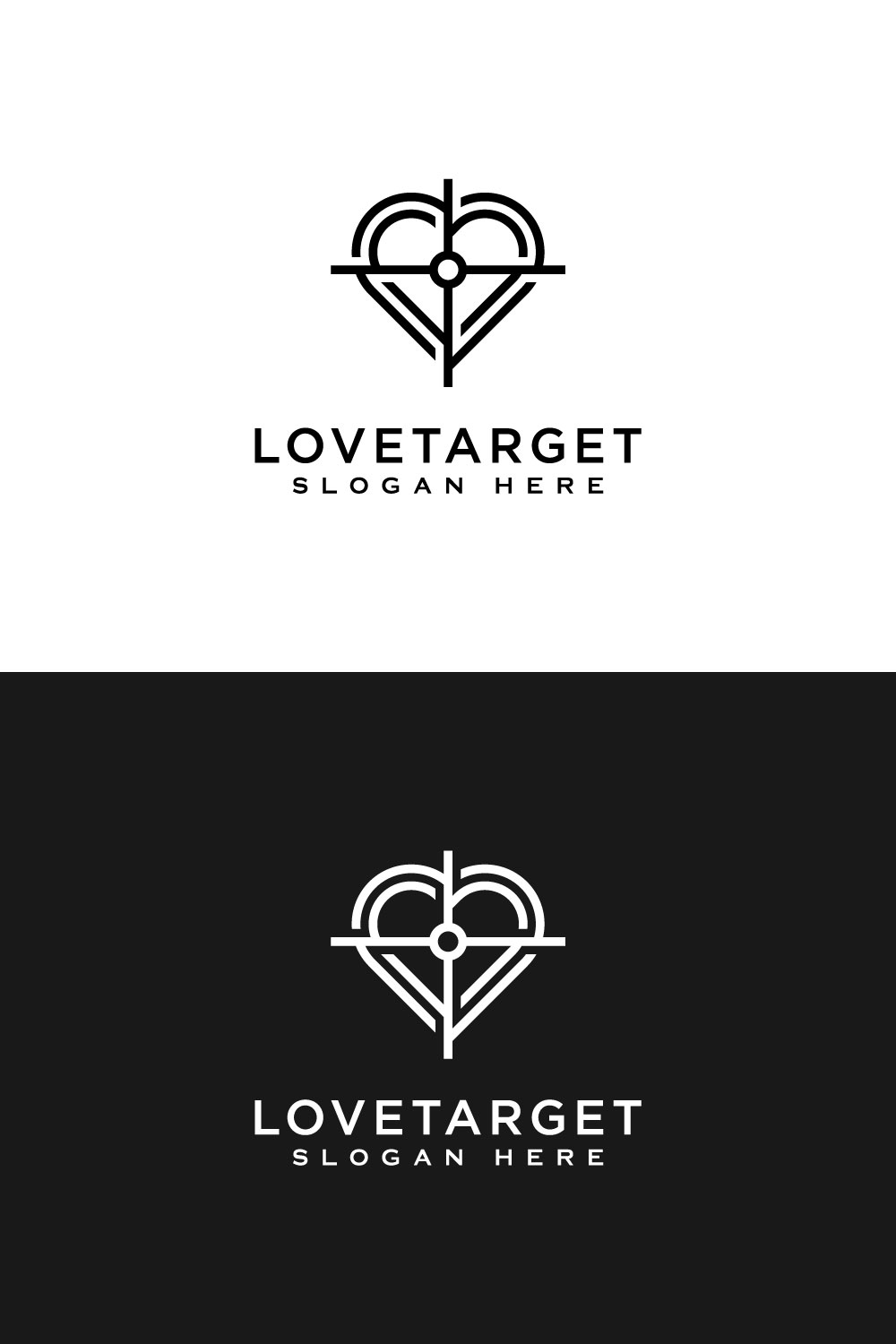 Love Target Logo Design Vector Template
