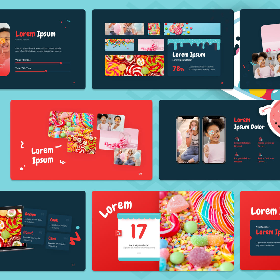 Cute Candy Google Slides Theme cover.