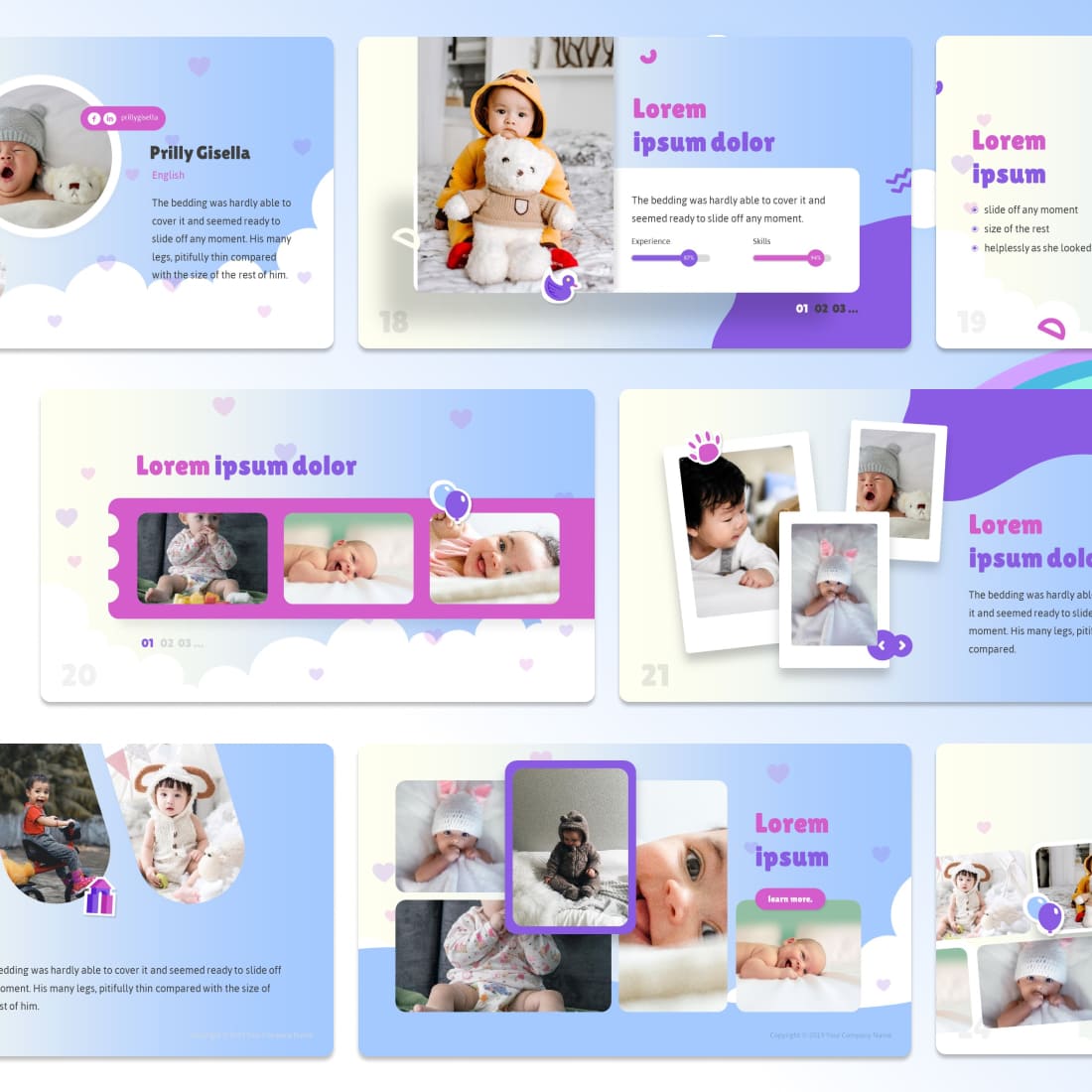 Cute Baby Google Slides Theme cover.