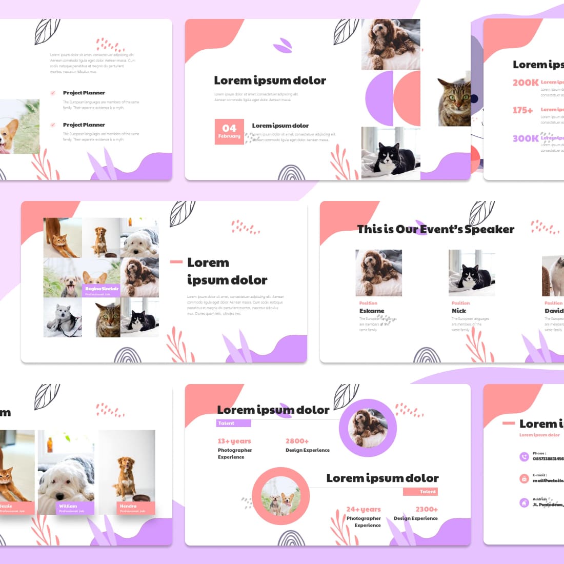 Cute Pets Powerpoint Template cover.