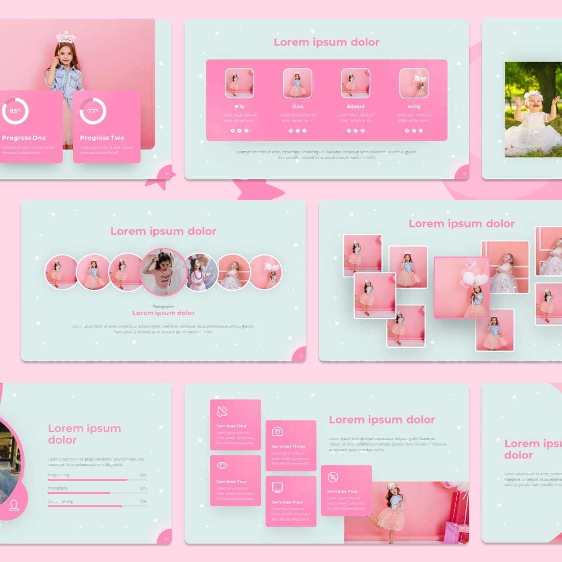 Cute Little Princess Google Slides Theme cover.