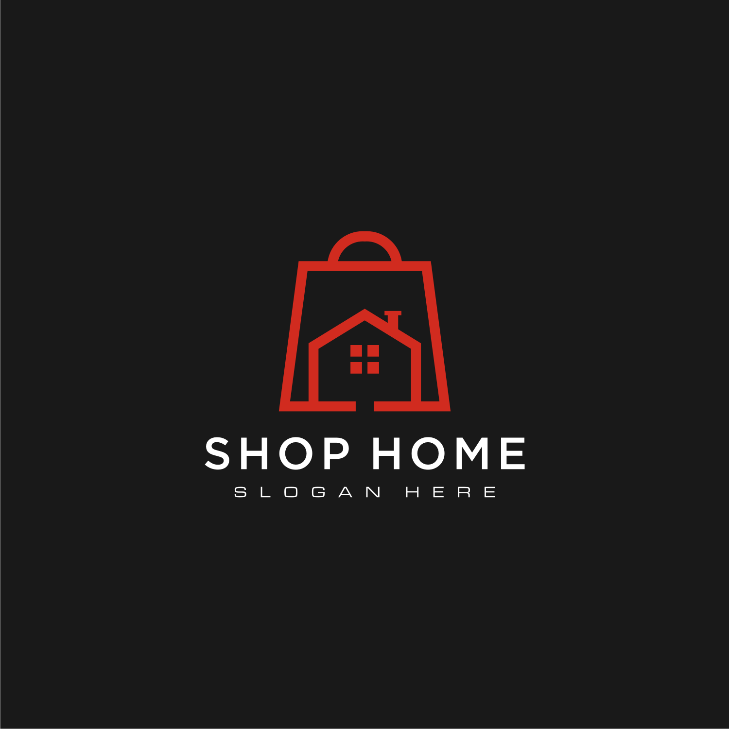 Home Shop Logo Vector Design Black Style.