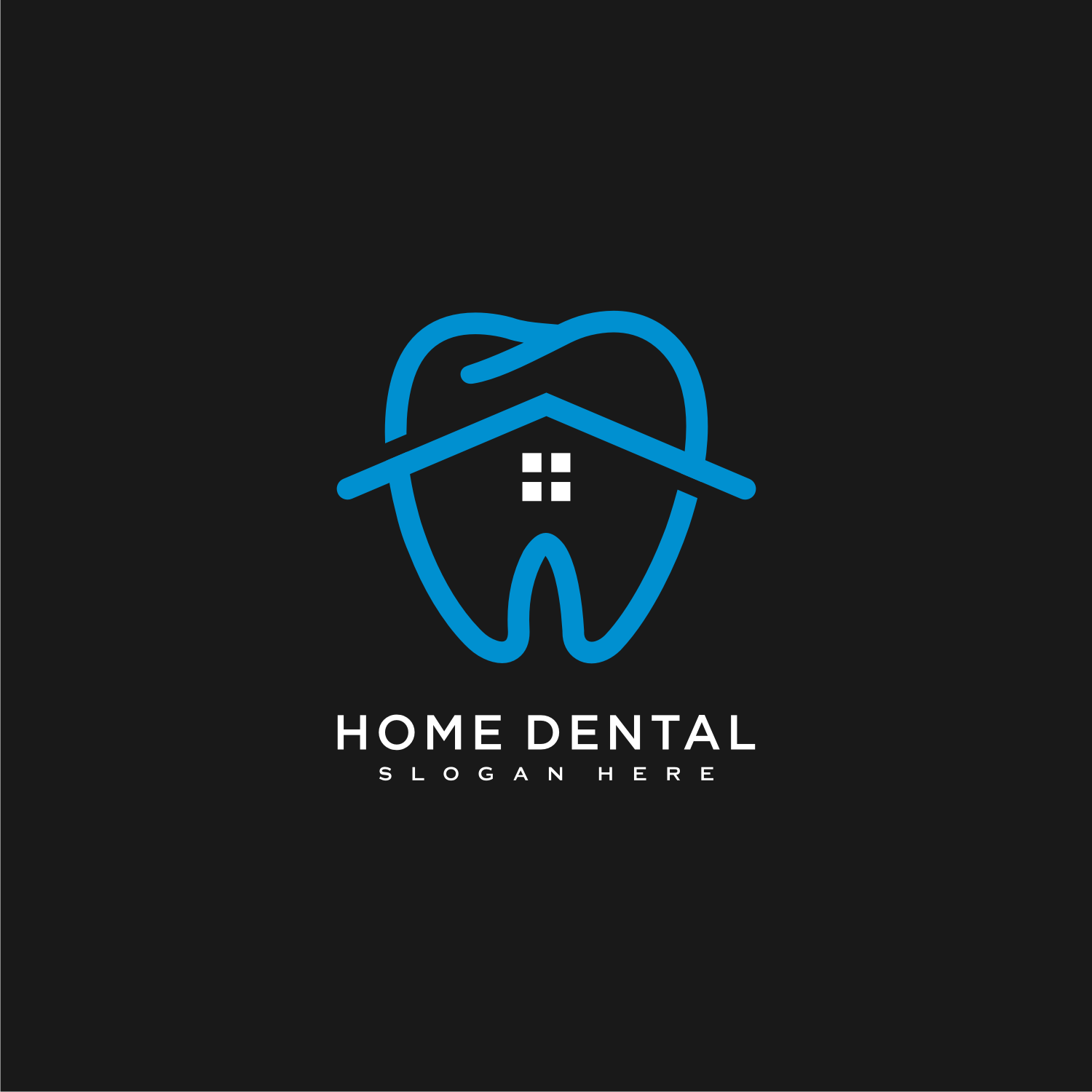 Home Dental Logo Vector Design