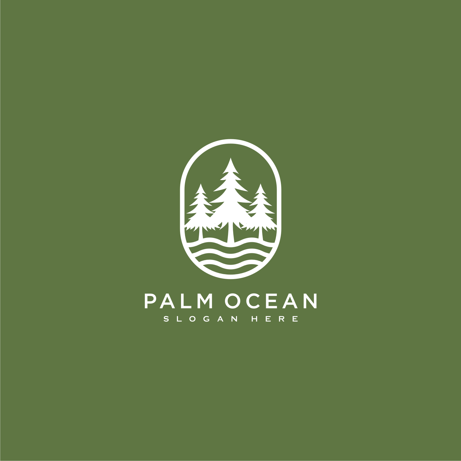 Palm Tree Beautiful Logo Vector Design Template Preview Image.