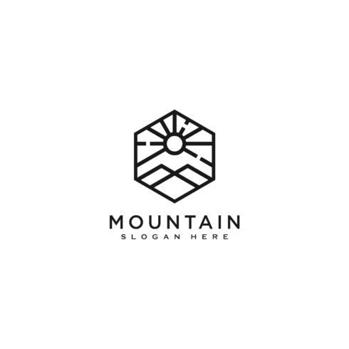 set of mountain with sun light logo design,6 logo - MasterBundles