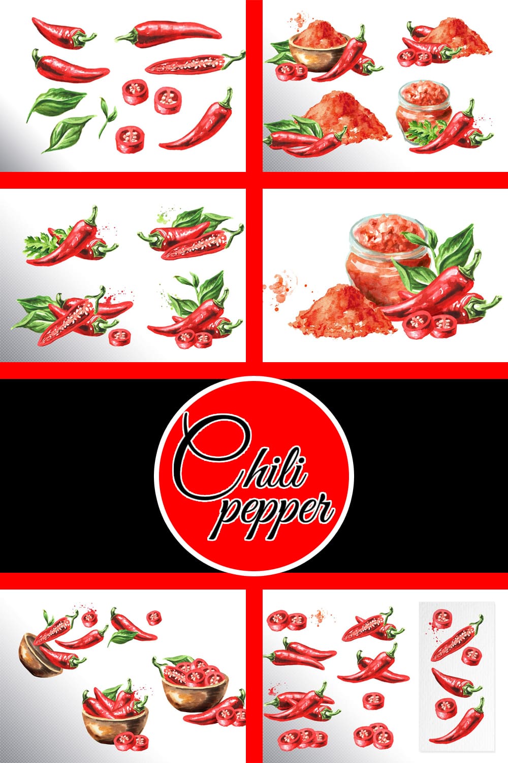 535301 chili pepper watercolor collection pinterest 1000 1500