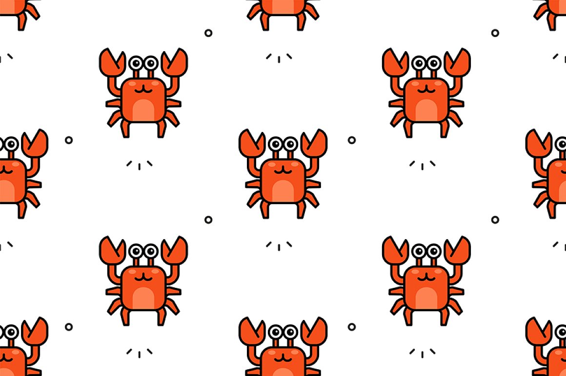 White background with cool red crabs.