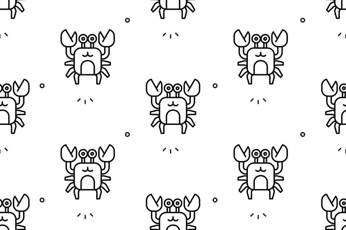 Outline crabs collection.