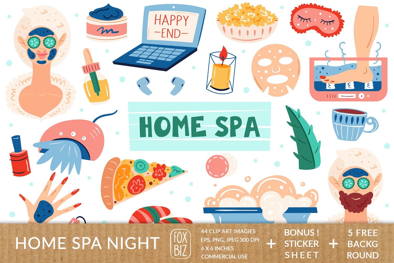 Cover image of Home spa clipart.