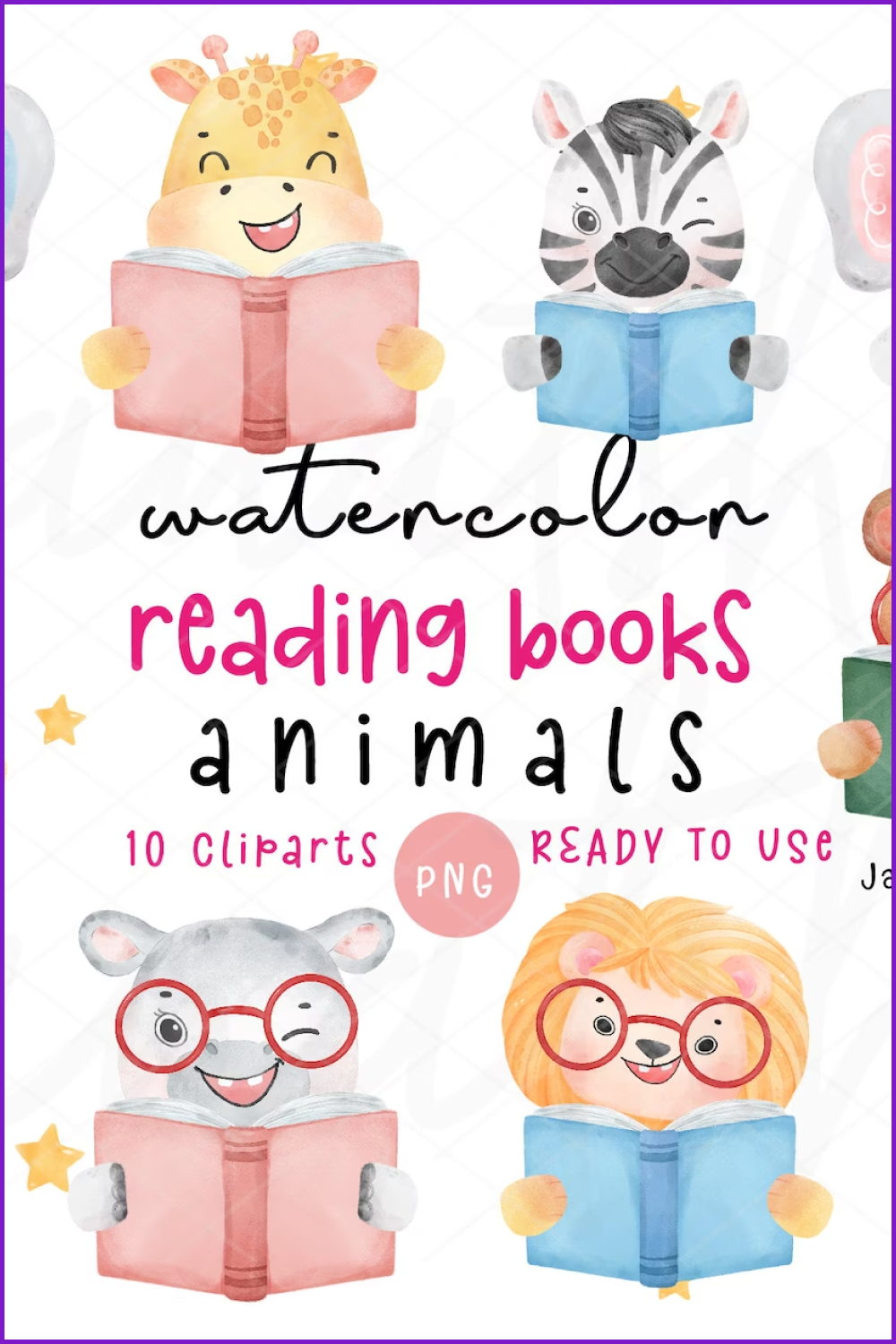 10 books clipart reading