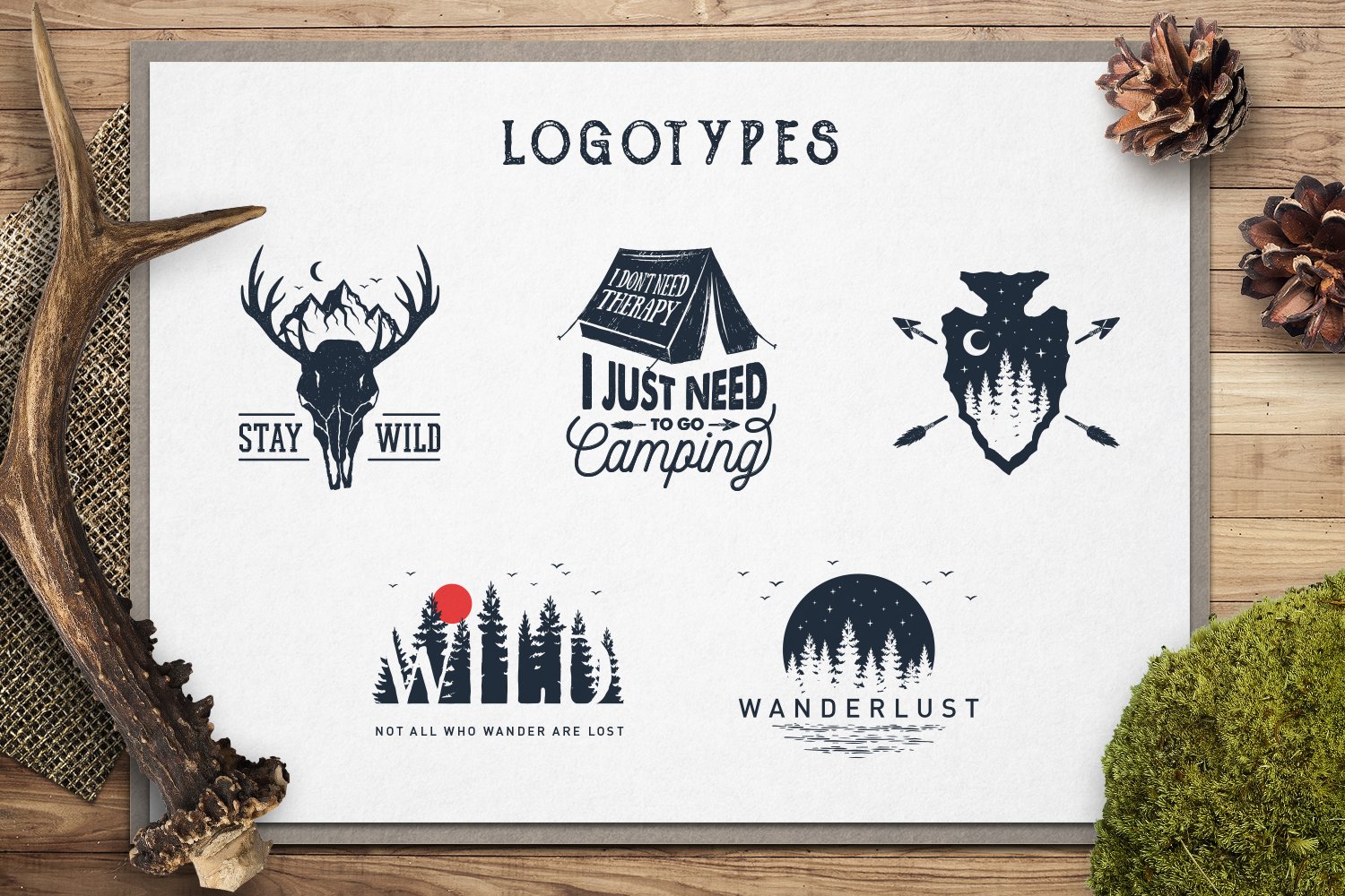 Diverse of logotypes for adventures.