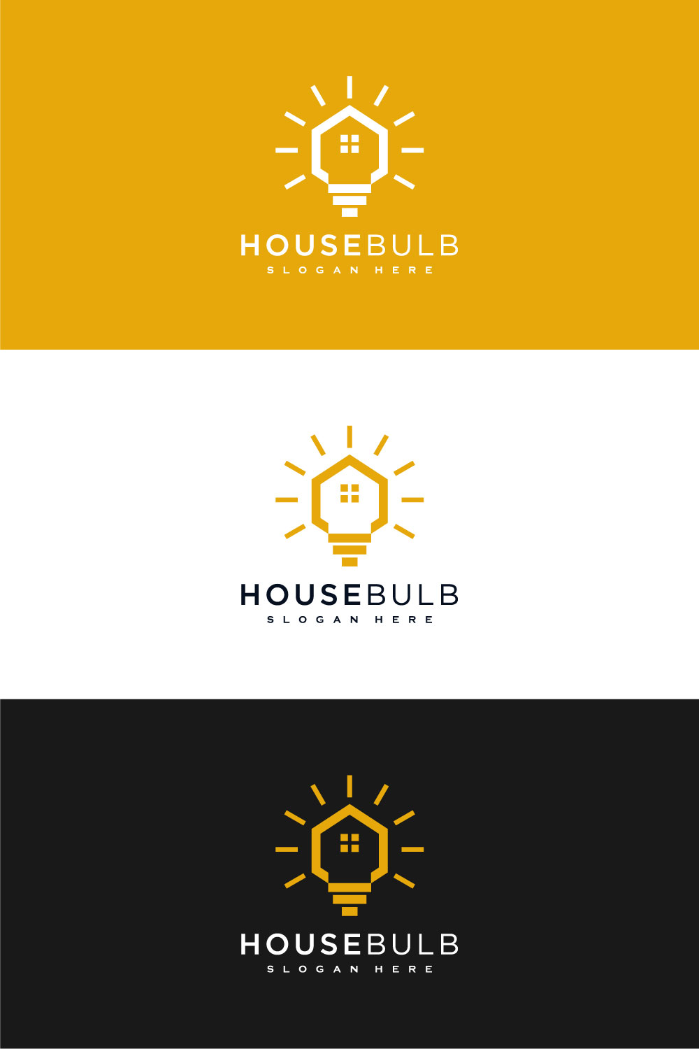 House Bulb Logo Vector Design pinterest image.