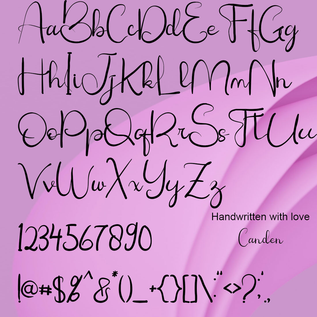 Fansioli Rutiada Handwritten Font alphabet.