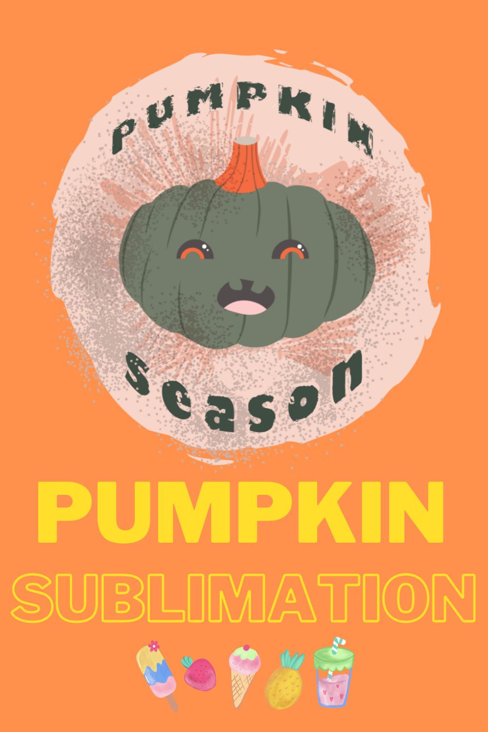 Halloween Screaming Pumpkin Sublimation pinterest image.