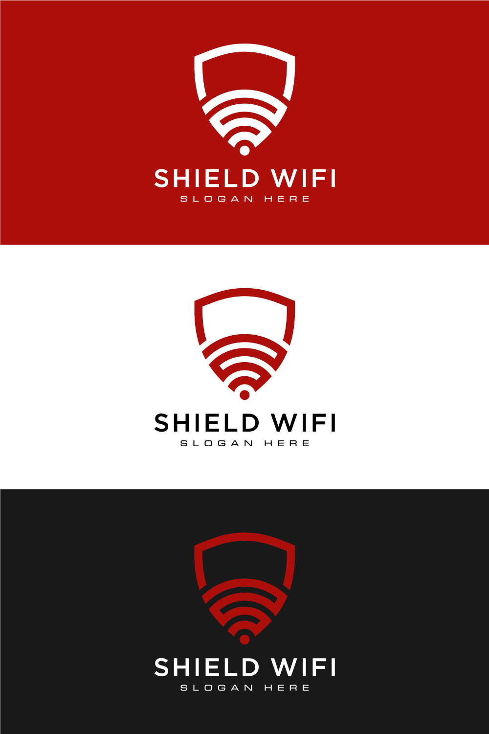 Shield Wifi Logo Design Pinterest Image.