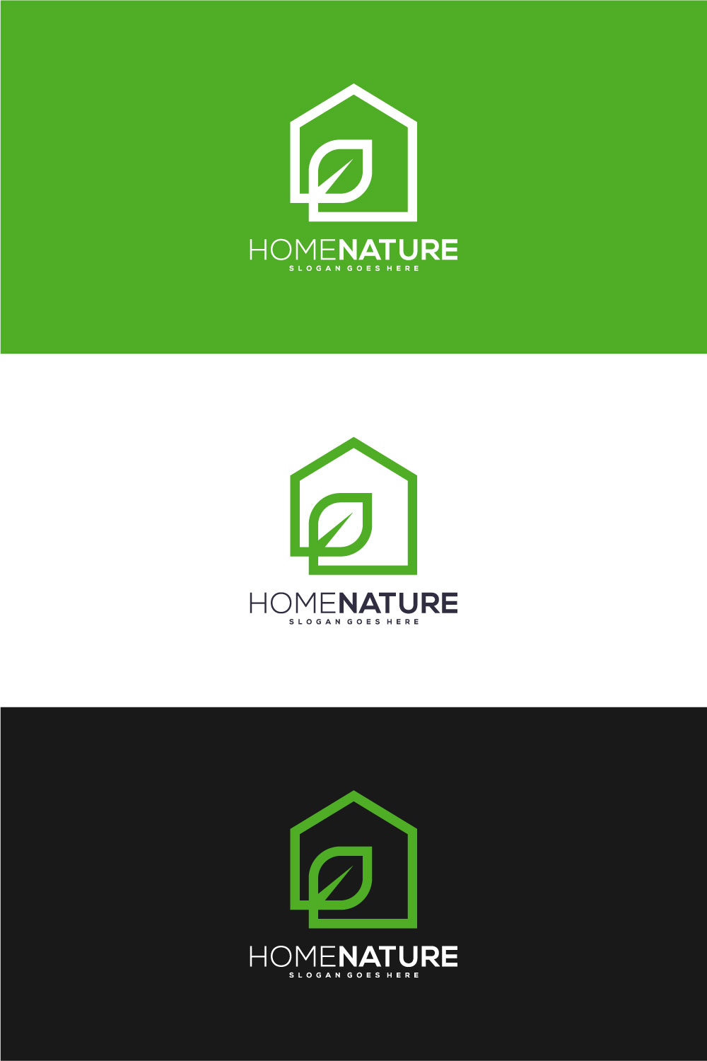 Home Nature Logo Beautiful Vector Design Pinterest Image.