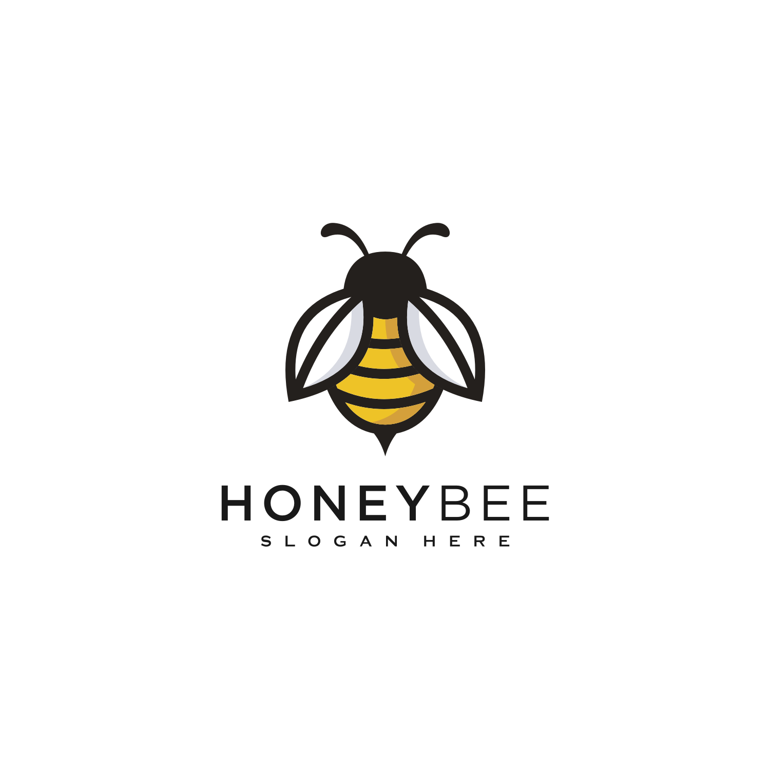 3 Honey Bee Animals Logo Vector Preview Image.