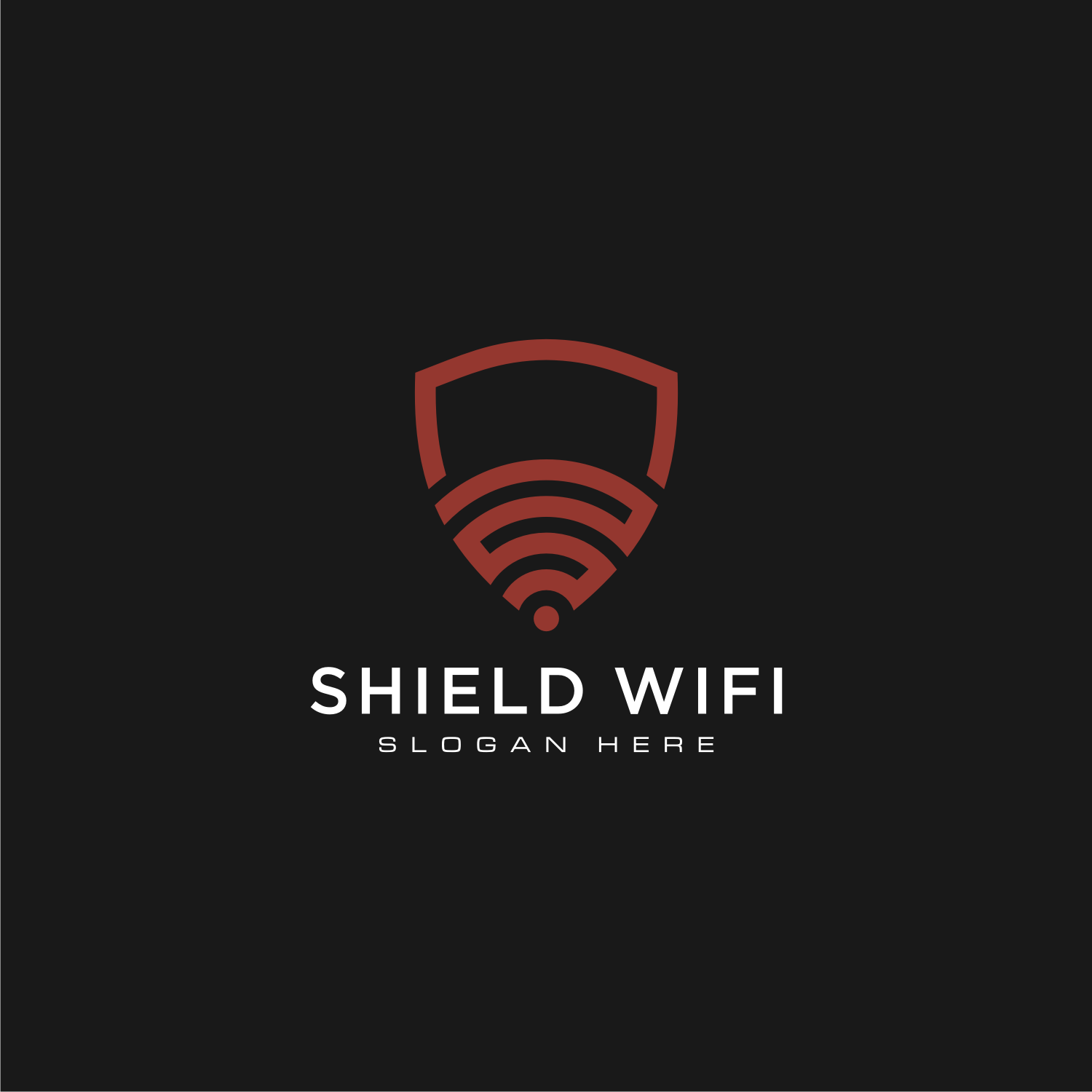 Shield Wifi Logo Design.