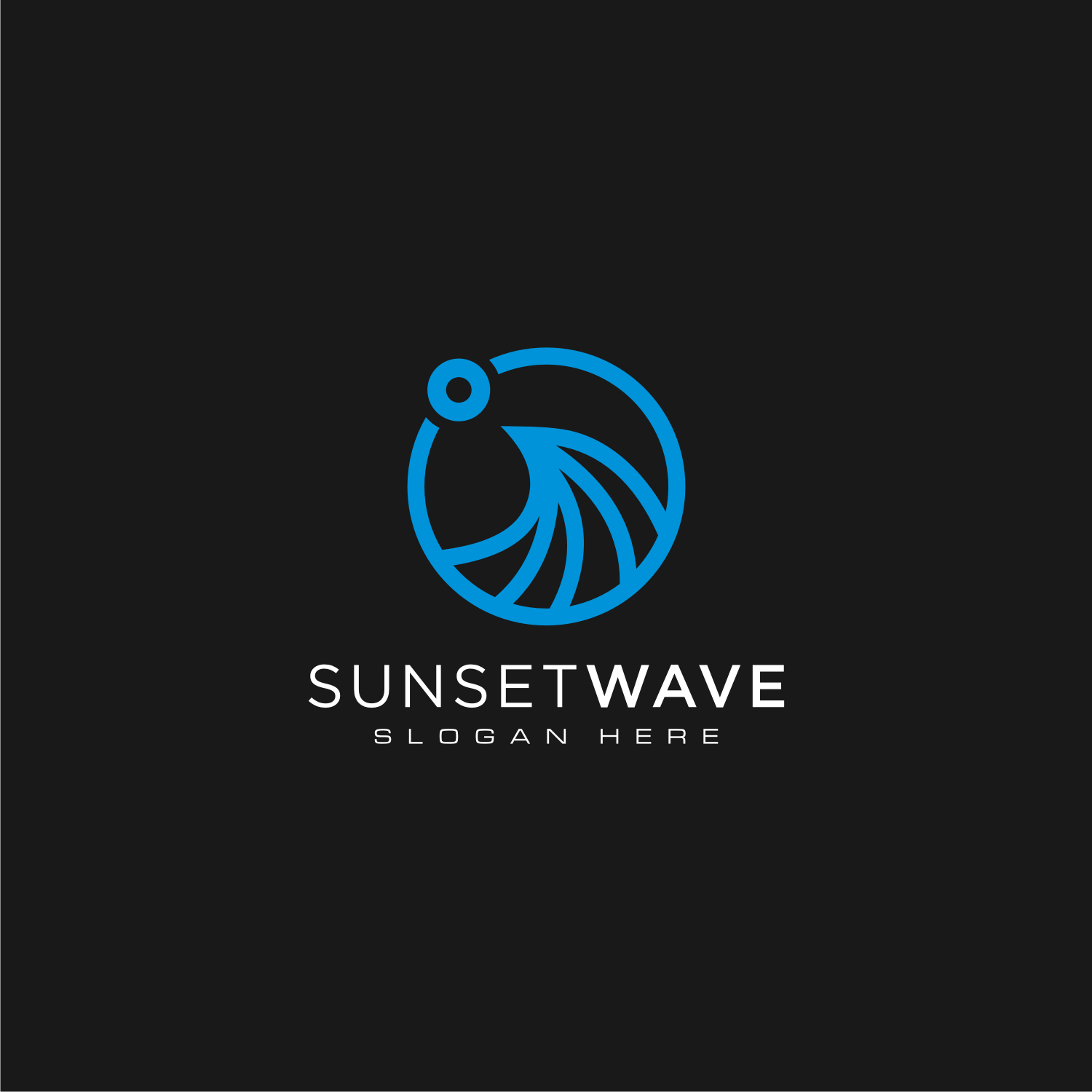 Sunset Wave Beautiful Logo Design Template.