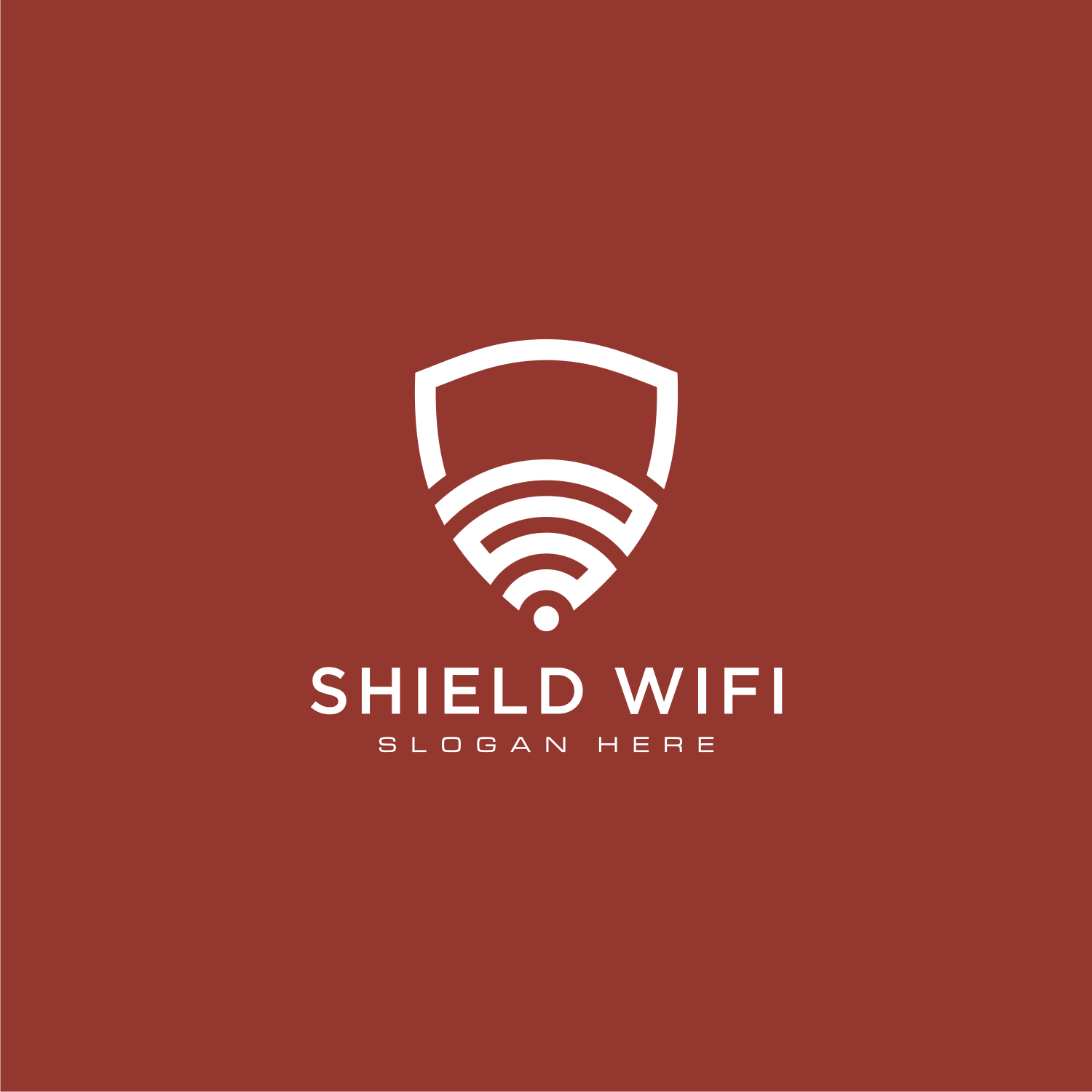 Shield Wifi Logo Design Preview Image.