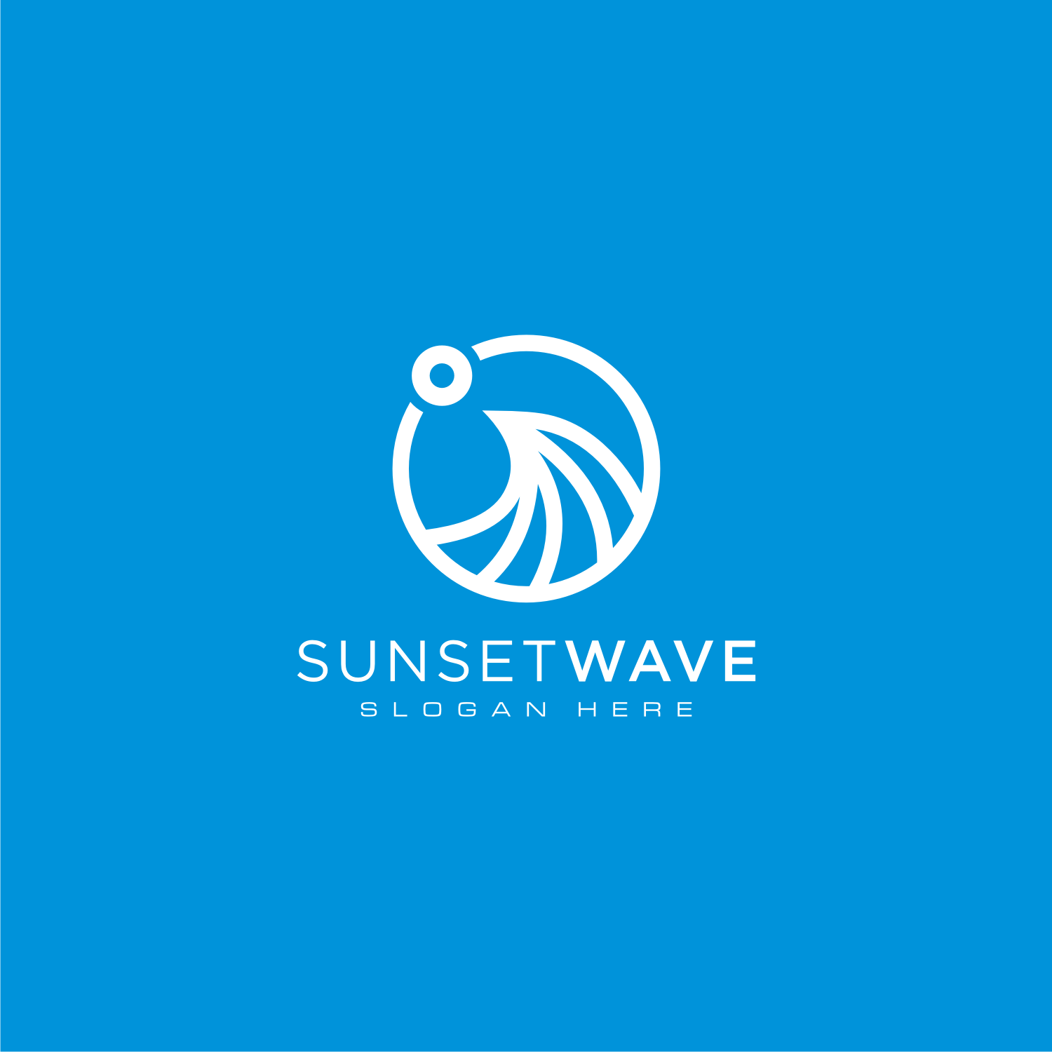 Sunset Wave Beautiful Logo Design Template Preview Image.