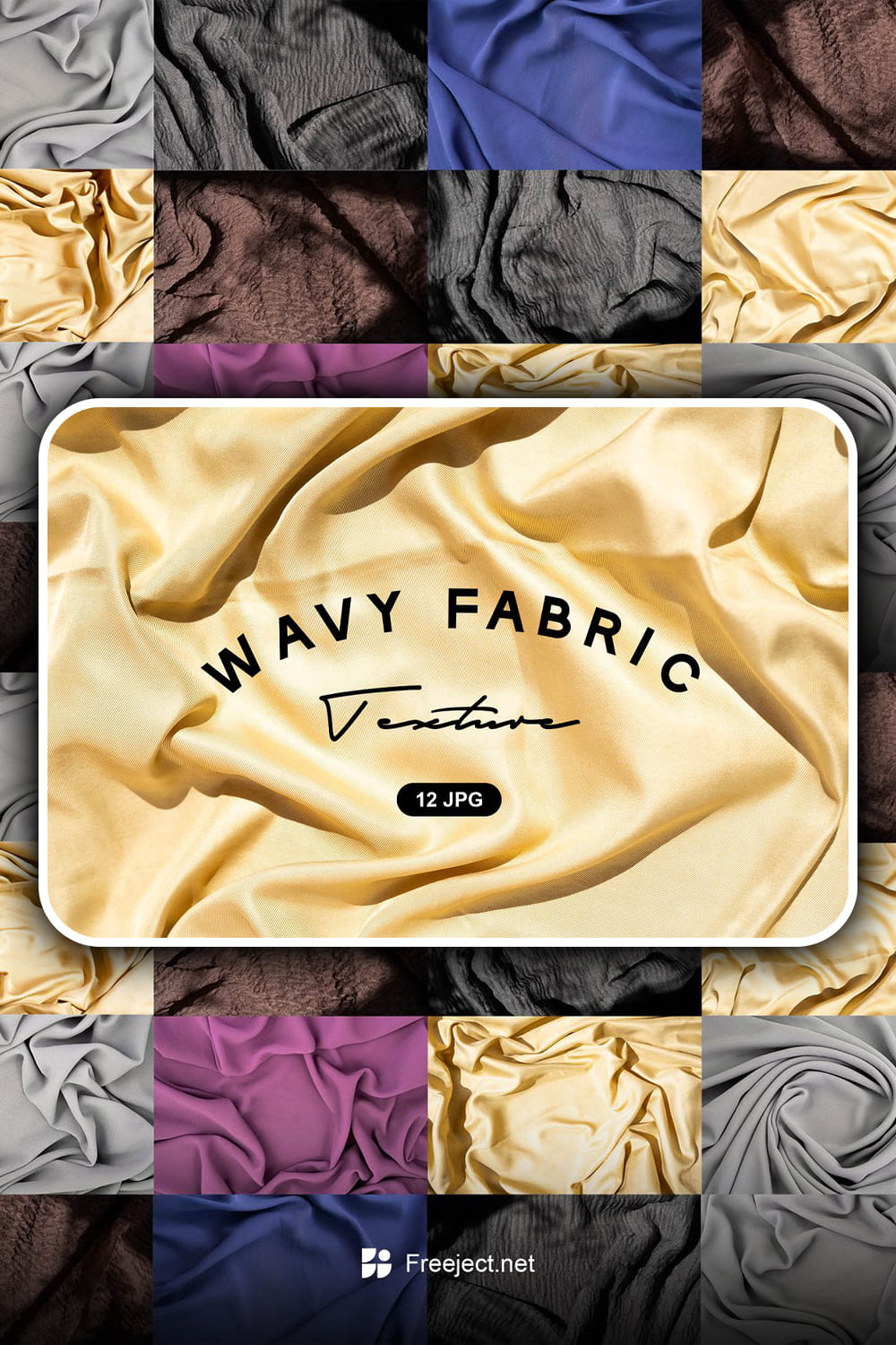 Wavy fabric texture background - pinterest image preview.