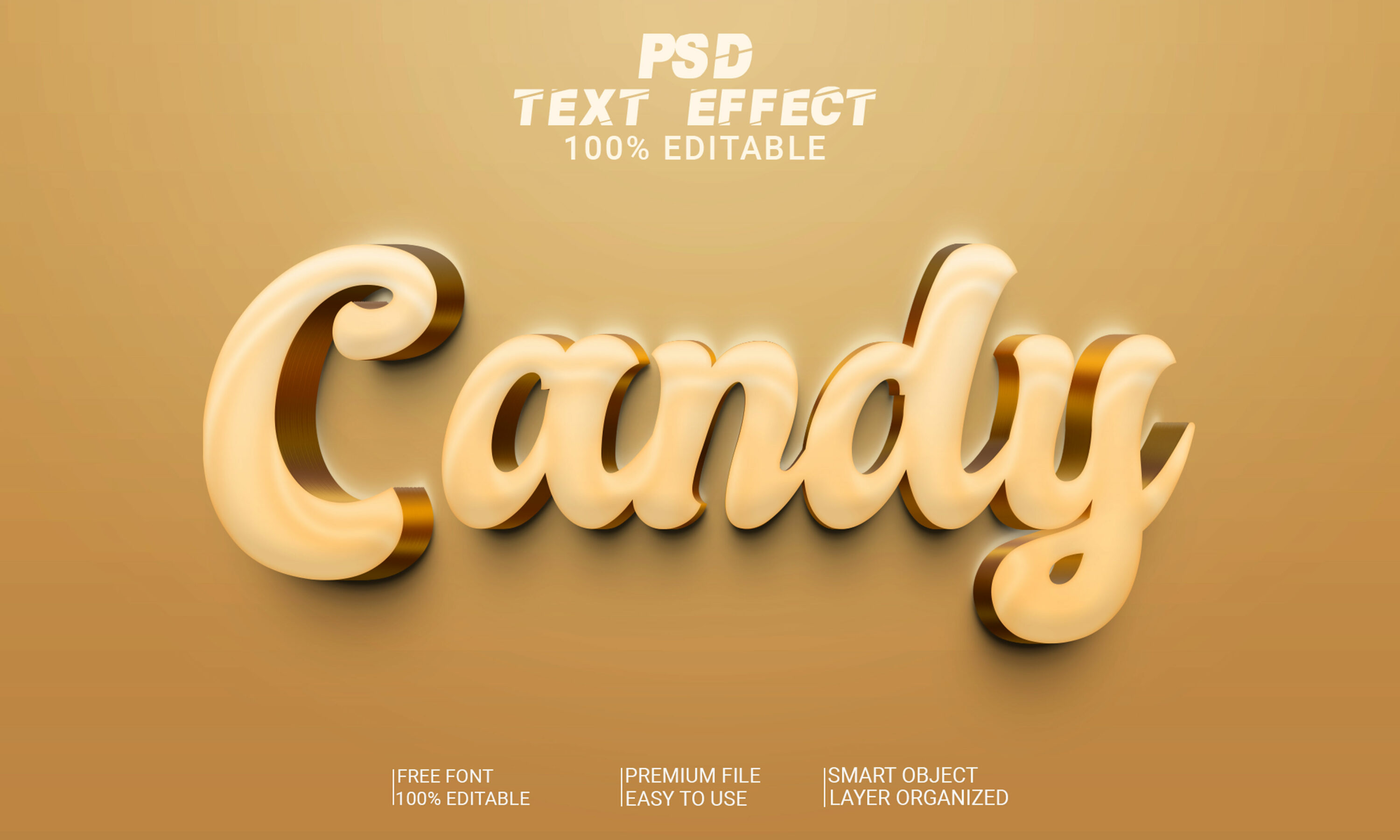 Text Style PSD File milk candy text effect.