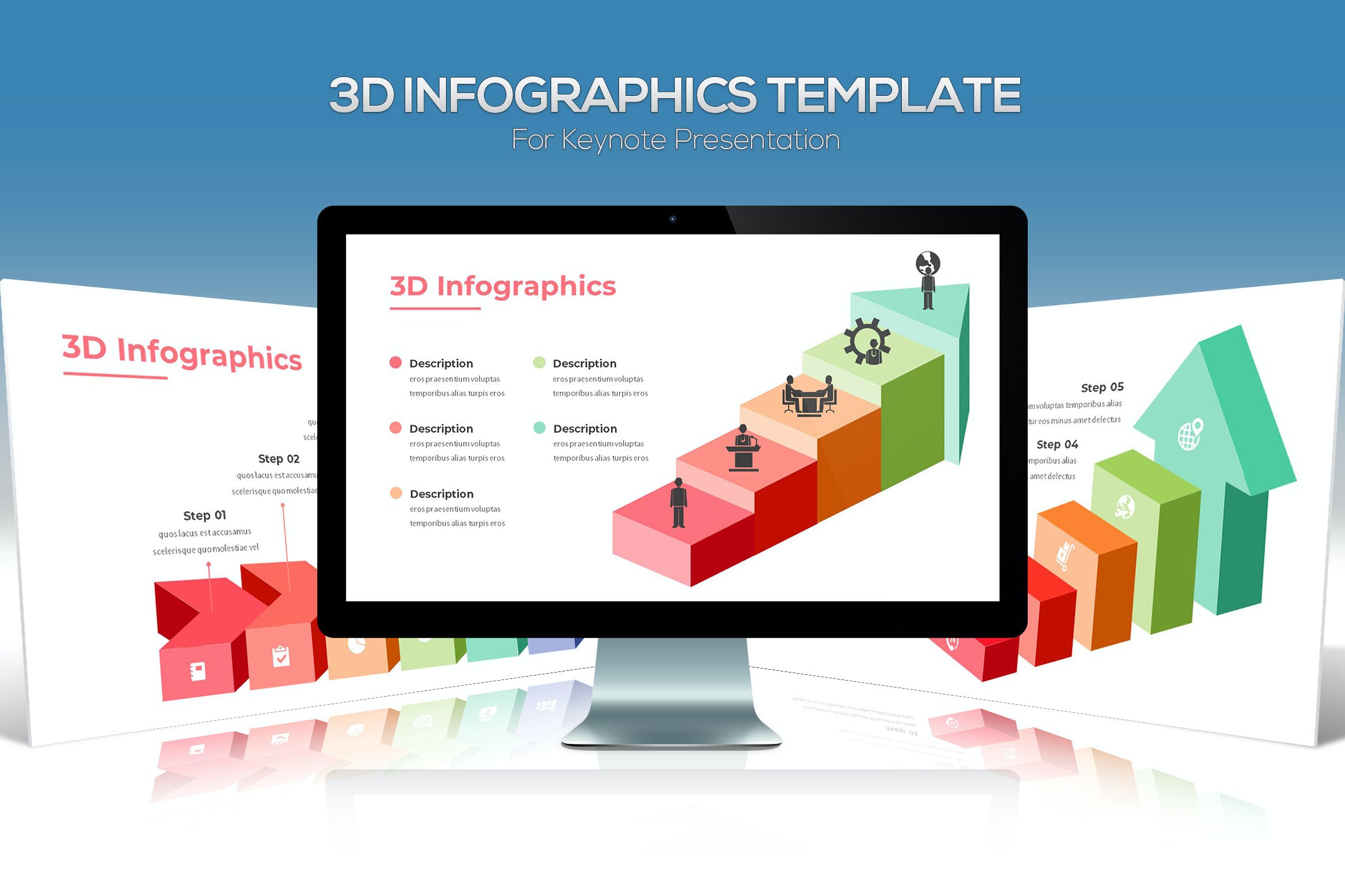 Cover image of 3D Infographics For Keynote Presentation.