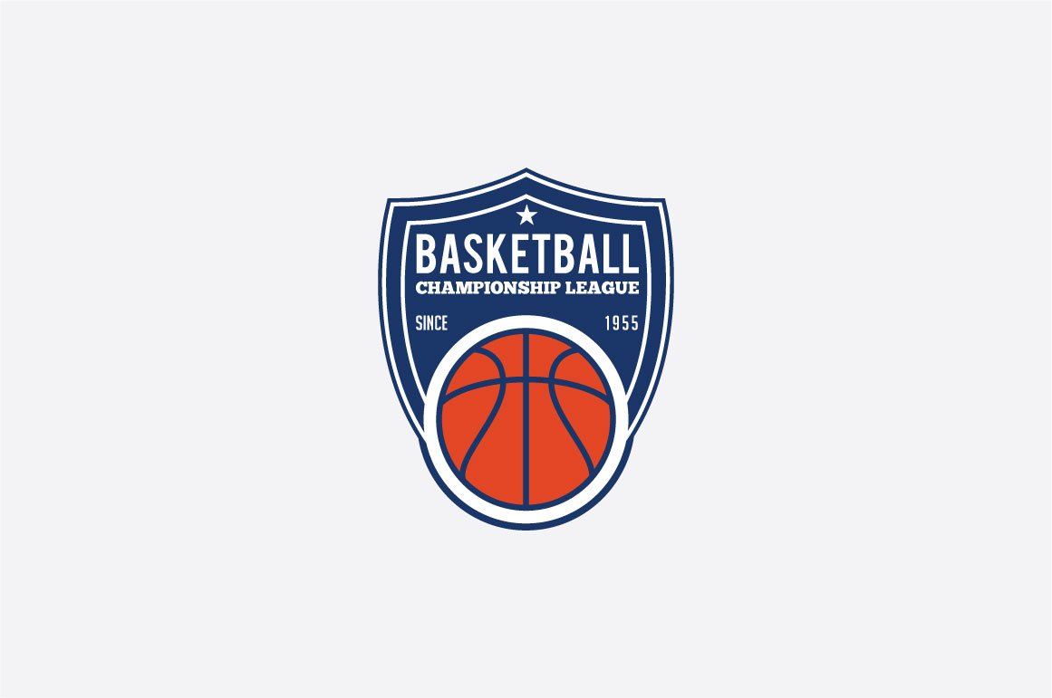 Minimalistic basketball logo.