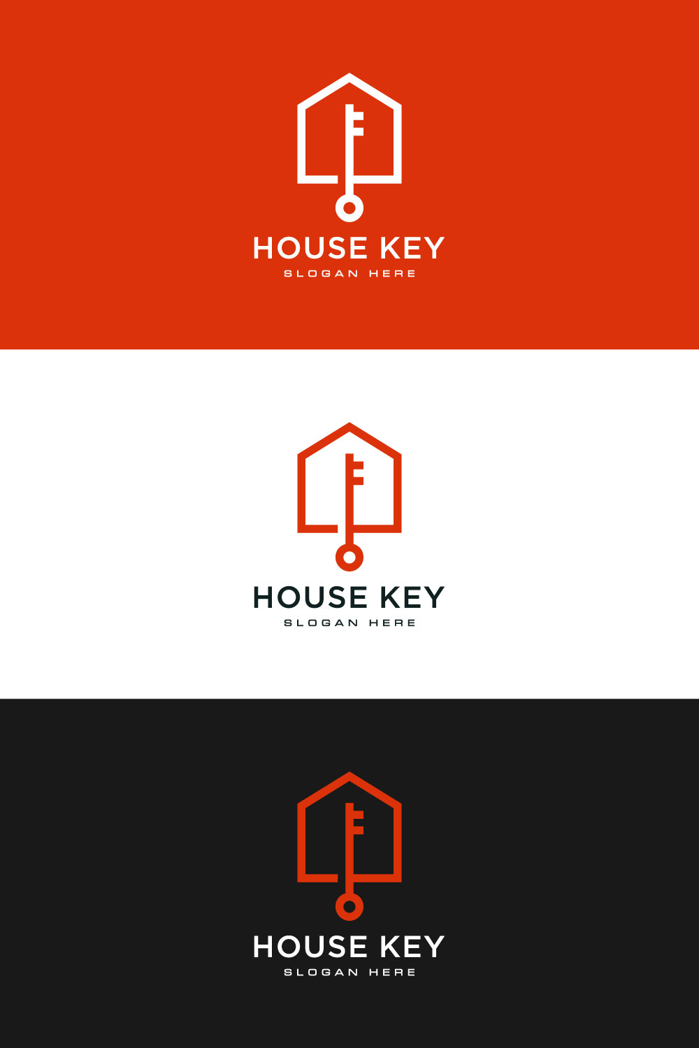 House Key Logo Vector Design Template Pinterest Image.