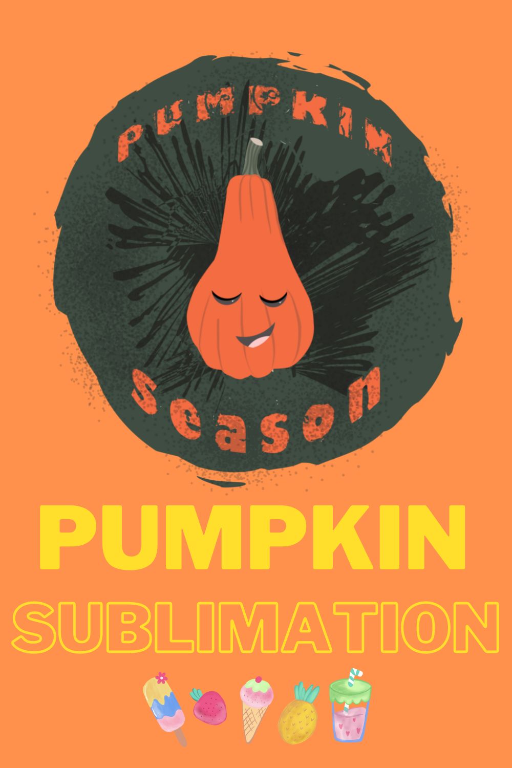 Halloween Funny Pumpkin Sublimation pinterest image.