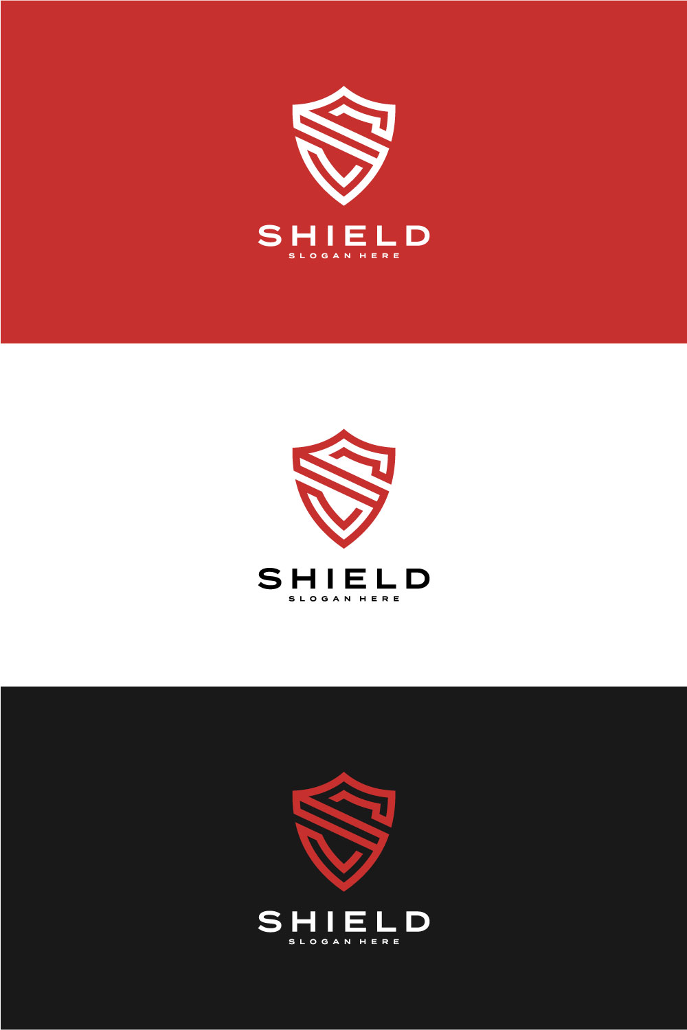 Initial Letters Shaped Shield Logo Vector Design Pinterest Image.